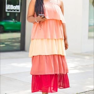 REBDOLLS | "Do It To it" Multi Tone Layered Maxi Dress | PLUS SIZE